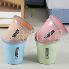 Creative Rocking Cover Trash Can Pressure Ring Plastic Thickened Household Bathroom Bedroom Living Room Covered Paper Basket Wholesale