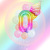 Cross-border new 40 \\\"rainbow gradient large digital summer ice cream aluminum balloon set latex birthday package