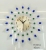 Amazon Hot Cross-Border Foreign Trade Factory Wrought Iron Decoration Craft Wall Clock Glass Metallic Aluminium Surface Quartz Clock Static