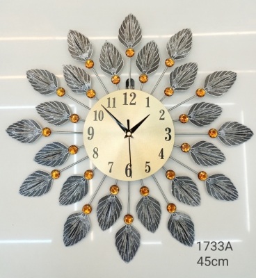 Amazon Hot European-Style Iron Decorative Wall Clock Craft Clock Factory Direct Sales Foreign Trade Personality Small Size Archaism Silver
