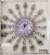 Silver small amazon hot style technology wall clock quiet simple manufacturers direct foreign trade iron decorative clock glass