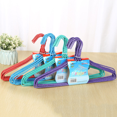 0524 Simple Thickened Metal Plastic Dipping Seamless Drying Rack Color Household Wardrobe Adult Non-Slip Hanger