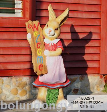 Wecome rabbit series garden resin crafts decorations