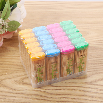 Factory Direct Sales Creative Lighter Boxed Bamboo Toothpick Portable Disposable Double-Headed Household Mini Carry-on