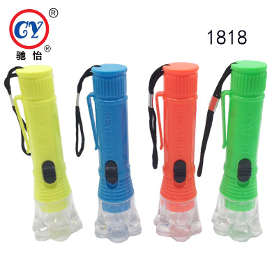 Manufacturer direct outdoor lotus head LED flashlight plastic hand-held 1818 walking flashlight