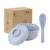 FK- wheat straw casserole bowl and spoon set baby feeding tableware set of 2 sets of non - slip anti - ironing dishes