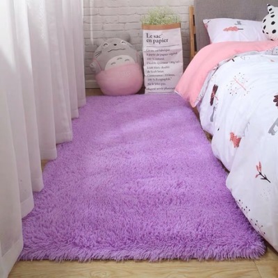 Korean version of pure color long wool carpet imitation wool carpet sofa cushion cushion living room long blanket wave window cushion