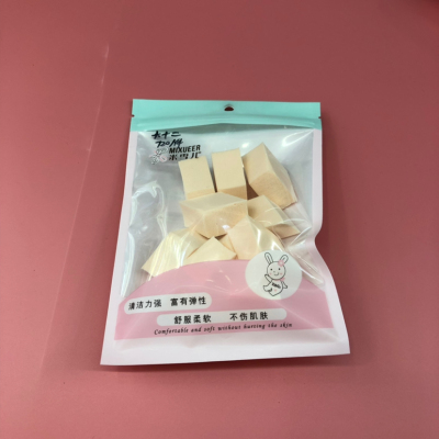 10pcs diamond shaped powder puff opp bag packaging