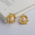 ZL Korean flower geometric earring female S925 pure silver needle pearl earring female girl heart simple set diamond