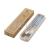 FK- bamboo handle three - piece nude student portable wheat straw stainless steel tableware set spoon fork chopsticks