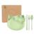 FK- cartoon cat four-piece set of wheat straw spoon fork and chopsticks tableware set cartoon separated plate