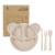 FK- four sets of wheat monkey cutlery for children cartoon spoon fork chopsticks gift wheat straw cutlery set of four