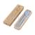 FK- round handle three-piece cowhide box set of student portable wheat straw tableware set with knife, fork and spoon