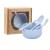 FK- classic 4-piece set of wheat fiber spoon fork chopsticks bowl 4-piece set of degradable wheat straw tableware set