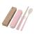 FK- naked folding two-piece set of wheat straw tableware spoon chopsticks portable tableware set for children
