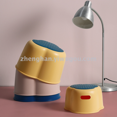 Plastic stool thickened adult baby stool cushion non-slip household stool small chair petal stool