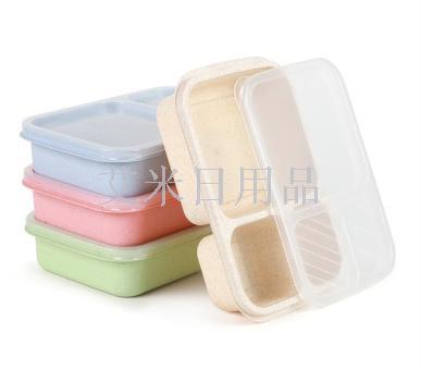 FK- wheat three-compartment box wheat straw separation box food preservation box lunch box rice husk fast-food box