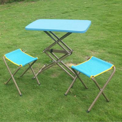 Outdoor folding leisure portable table and chair automatic lifting table folding stool folding table and chair set