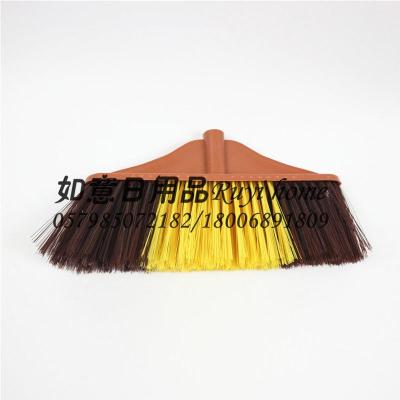 Hot sale in Africa large size broom head plastic coffee color high elastic silk broom head with wooden pole