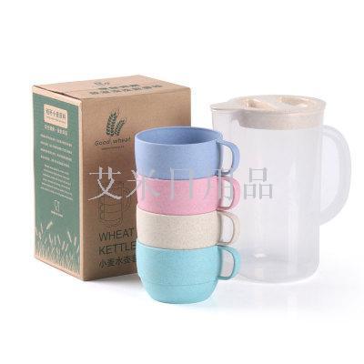 FK- wheat cold kettle straw cold kettle set large capacity juice jug cup household cold kettle