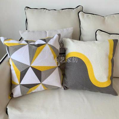 North Europe geometry new style is er cushion for leaning on contemporary contracted yellow grey hold pillow sitting 