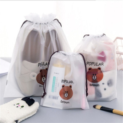 Japanese new style can be customized PE bundle pocket transparent wear rope bag packaging bag drawstring bag can be customized specifications