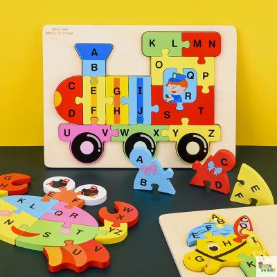 Three-dimensional puzzle children boys and girls early education toys traffic animals number letters wooden puzzle