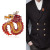 Creative new alloy drop oil 12 zodiac dragon brooch men's corsage blazer dress pin accessories