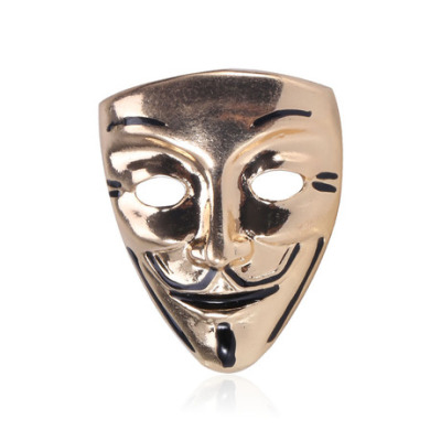 Cross-border European and American creative mask brooch alloy drop oil brooch brooch fashion personalized clothing accessories