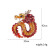 Creative new alloy drop oil 12 zodiac dragon brooch men's corsage blazer dress pin accessories