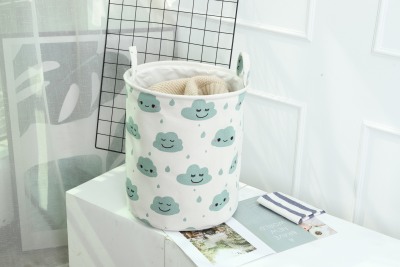 Fabric Laundry Basket Personalized Creative round Cloud Laundry Basket Foldable Living Storage Home Laundry Basket