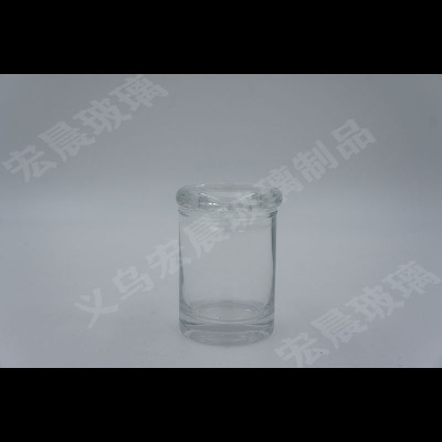 Manufacturer direct selling glass storage jar candle cup cylindrical glass storage jar candle cup glass lid