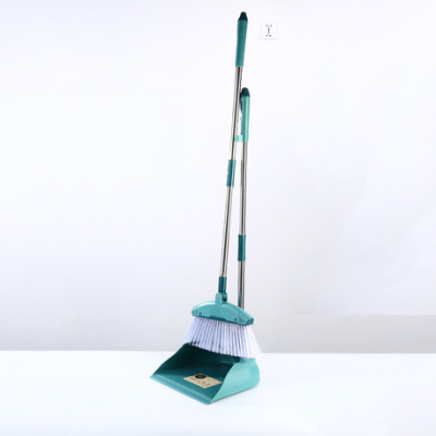 Supply New Home Soft Fur Broom Comes with Comb Teeth Windproof Broom Dustpan Set Combination Factory Direct Sales