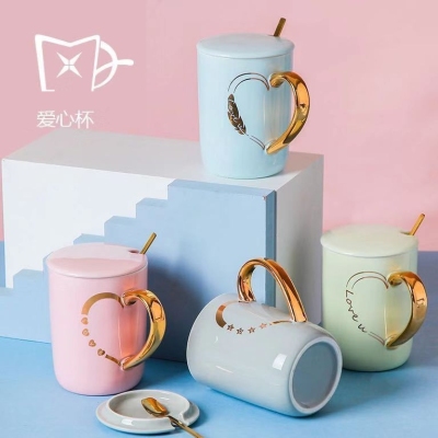 New fashion creative love couple mugs coffee mug ceramic mug male and female students drinking cups