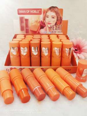 IMAN OF NOBLE brand new orange 6 colors blusher lipstick double with natural lasting makeup