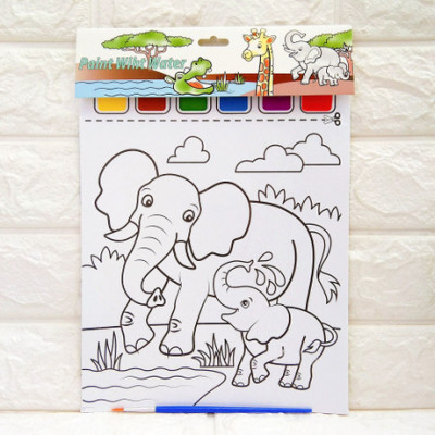 Cartoon coloring creative DIY painting children coloring production of 6 different styles of handmade color painting