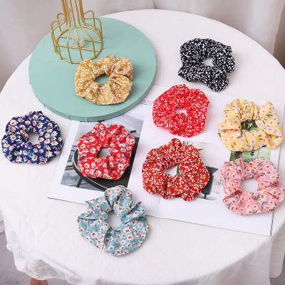 Mori Vintage Floral Hair Ring Hair Rope French Large Intestine Ring Fabric Headband Korean Partysu Hair Accessories Women Wholesale