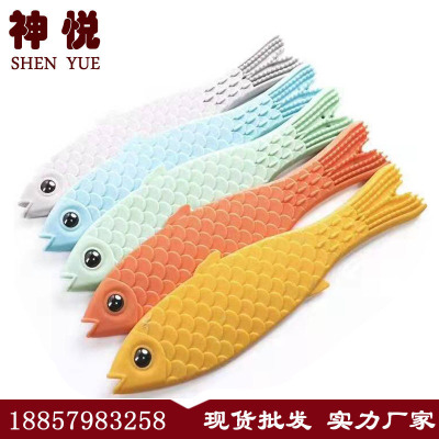 539 Thick Fish-Shaped Skin Scraping Board Silicone Meridian Bat Health Care Racket Health Care Health Pat Massage Hammer Scraping Racket Environmental Protection