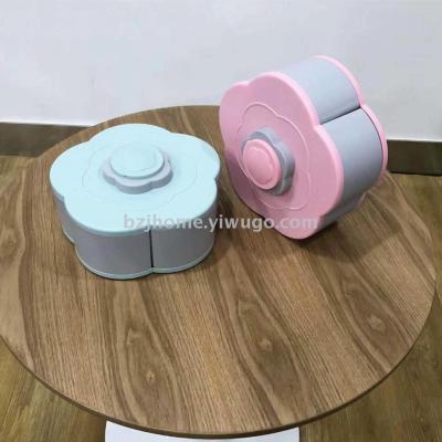 Creative dried fruit box multi-functional rotating melon seeds tray with cover fruit tray boxhousehold receiving candy
