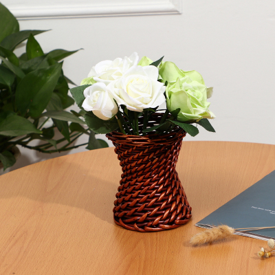 Handmade Wicker Vase Exquisite Flower Device Artificial Flower Arrangement Flower Pot Home Hotel Restaurant Decorations