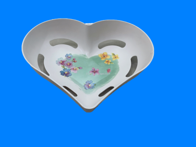 10. Tray Matte Hollow Love basket Imitation ceramic fruit tray