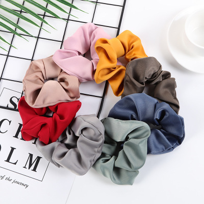 Korea temperament hair circle pure color cloth art hair rope adult large intestine circle lovely tie hair rubber band head rope headwear wholesale
