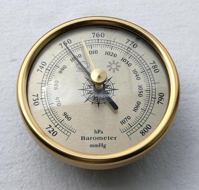 B9190g 7.2cm Barometer (Gold Ring Gold Surface) Non-Liquid Film Box Pointer Barometer