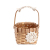 Japanese and Korean Art Wood Piece Basket Gift Flower Arrangement Basket Wood Piece Lace Basket round Small Flower Basket