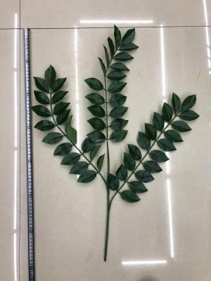 Willow leaves with three heads of small round leaves imitation flower leaves artificial leaves false plant leaves