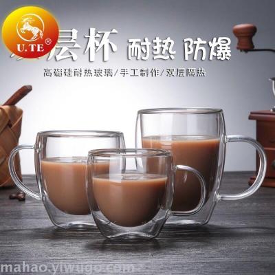 Heat-resistant and explosion-proof double-layer coffee cups