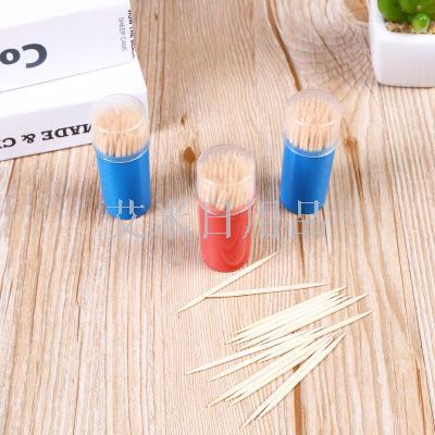 CQS- 100 small color bottles disposable toothpick portable hotel catering family toothpick barrel fruit stick