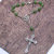 Cross green retro Rosary bracelet bracelet prayer beads Rosary bracelet