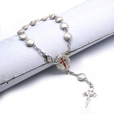 San Diego conch Rosary bracelet alloy cross bracelet praying beads Rosary bracelet