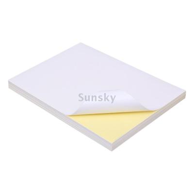 100 sheets per bag A4 inkjet printing matt white self adhesive vellum woodfree label sticker paper for inkjet printer